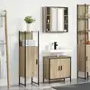 Image de Ensemble De Mobilier De Salle De Bain Avec Étagère 3 Pcs Marron Vidaxl