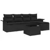 Image de Vidaxl canapé d’extérieur avec coussin 6 pcs noir polyrotin