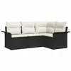 Image de Vidaxl ensemble de canapé de jardin avec coussin 4 pcs noir polyrotin