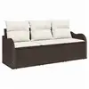 Image de Vidaxl ensemble de canapé de jardin 3 pcs marron polyrotin