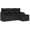 Image de Vidaxl ensemble de canapé de jardin avec coussin 4 pcs noir polyrotin