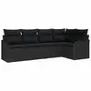 Image de Vidaxl ensemble de canapé de jardin noir polyrotin