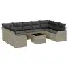 Image de Vidaxl ensemble de canapé de jardin 10 pcs gris clair polyrotin