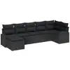 Image de Vidaxl ensemble de canapé de jardin avec coussin 7 pcs noir poly rotin