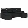 Image de Vidaxl ensemble de canapé de jardin 6 pcs noir poly rattan
