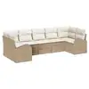 Image de Vidaxl ensemble de canapé de jardin 7 pcs beige poly rattan