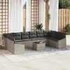 Image de vidaXL Ensemble de Canapés avec coussin 11 pcs Gris clair polyrotin 3346912