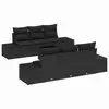 Image de Vidaxl ensemble de canapé de jardin avec coussin 7 pcs noir polyrotin