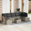 Image de vidaXL Ensemble de canapé de jardin 8 pcs Gris clair polyrotin 3346982
