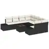 Image de Vidaxl ensemble de canapé de jardin avec coussin 9 pcs noir polyrotin