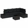 Image de Vidaxl ensemble de canapé de jardin 6 pcs noir polyrotin