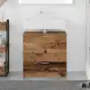 Image de Cabinet De Salle De Bain Avec Porte Bois Ancien 59 X 37 X 59 Cm Vidaxl
