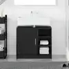 Image de Cabinet De Salle De Bain Avec Porte Chêne Noir 63 X 29 X 55 Cm Vidaxl