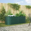 Image de Jardinière - vidaXL - Acier galvanisé - Ovale - 240x80x81 cm - Résistant à la rouille