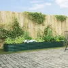 Image de Bac de jardin surélevé Vert 400x80x44 cm en acier galvanisé