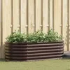 Image de Jardinère élevée - 160 x 80 x 44 cm - Acier galvanisé - Marron - Ovale