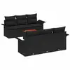 Image de Vidaxl ensemble de canapé de jardin avec coussin 7 pcs noir polyrotin