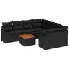 Image de Vidaxl ensemble de canapé de jardin avec coussin 9 pcs noir polyrotin