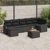 Image de vidaXL Ensemble de canapé de jardin avec coussin 8 pcs Noir polyrotin 3347485