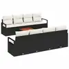 Image de Vidaxl ensemble de canapé de jardin avec coussin 9 pcs noir polyrotin