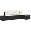 Image de Vidaxl ensemble de canapé de jardin avec coussin 5 pcs noir poly rotin