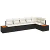 Image de Vidaxl ensemble de canapé de jardin avec coussin 6 pcs noir poly rotin