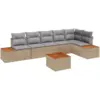 Image de Vidaxl ensemble de canapé de jardin 7 pcs beige poly rotin