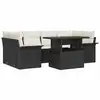 Image de Vidaxl ensemble de canapé de jardin avec coussin 7 pcs noir poly rotin