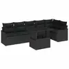 Image de Vidaxl ensemble de canapés avec coussin 7 pcs noir poly rotin