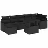 Image de Vidaxl ensemble de canapé de jardin avec coussin 8 pcs noir poly rotin