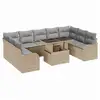 Image de Vidaxl ensemble de canapé de jardin 10 pcs beige poly rotin