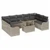 Image de Vidaxl ensemble de canapé de jardin 10 pcs gris clair poly rotin