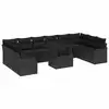 Image de Vidaxl ensemble de canapé de jardin 11 pcs noir poly rotin