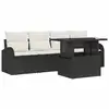 Image de Vidaxl ensemble de canapé de jardin avec coussin 5 pcs noir poly rotin