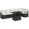 Image de Vidaxl ensemble de canapé de jardin avec coussin 7 pcs noir poly rotin