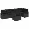 Image de Vidaxl ensemble de canapé de jardin avec stockage 7 pcs noir polyrotin