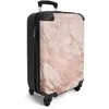 Image de Valise Cabine - NoBoringSuitcases - Bagage à Main 55x35x20cm - Légère et Rigide - avec 4 roulettes - 36L - Marbre rose