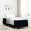 Image de Cadre De Lit Avec Matelas Noir 90 X 200 Cm Tissu Vidaxl
