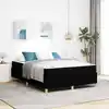 Image de Cadre De Lit Avec Matelas Noir 160 X 200 Cm Tissu Vidaxl