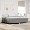 Image de Cadre De Lit Avec Matelas Taupe 200 X 200 Cm Tissu Vidaxl