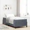 Image de Cadre De Lit Avec Matelas Gris Foncé 90 X 190 Cm Tissu Vidaxl