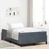 Image de Cadre De Lit Gris Foncé 120 X 190 Cm Tissu Vidaxl