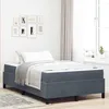 Image de vidaXL Cadre de lit avec matelas Gris foncé 120 x 190 cm tissu 3399049