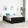 Image de Cadre De Lit Avec Matelas Noir 140 X 200 Cm Tissu Vidaxl