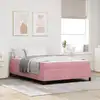 Image de Cadre De Lit Avec Matelas Rose 160 X 200 Cm Tissu Vidaxl