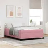 Image de vidaXL Cadre de lit avec matelas Rose 160 x 200 cm tissu 3399077