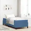 Image de Cadre De Lit Avec Matelas Bleu 90 X 190 Cm Tissu Vidaxl