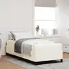 Image de Cadre De Lit Avec Matelas Crème 90 X 200 Cm Tissu Vidaxl