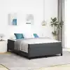 Image de Cadre De Lit Avec Matelas Gris Foncé 140 X 190 Cm Tissu Vidaxl