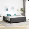 Image de Cadre De Lit Avec Matelas Gris Foncé 180 X 200 Cm Tissu Vidaxl